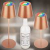 BRILONER - 3 in 1 RGBW LED Tischlampe kabellos IP44 mit Touch, dimmbar, Akku & Lichtquelle tauschbar, Nachttischlampe, Leselampe, Campinglampe, Tischleuchte, Akku Lampe, 36x12 cm, Bronzefarbig Bild 2