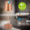 BRILONER - 3 in 1 RGBW LED Tischlampe kabellos IP44 mit Touch, dimmbar, Akku & Lichtquelle tauschbar, Nachttischlampe, Leselampe, Campinglampe, Tischleuchte, Akku Lampe, 36x12 cm, Bronzefarbig Bild 3