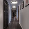 B.K.Licht Deckenleuchte LED Panel flach schwarz 42cm rund mit Backlight - BKL1331, LED fest integriert, 4000K - Neutralweiß, Deckenlampe 230V Wohnzimmer Büro Küche 22W 3000lm Bild 3
