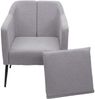Lounge-Sessel HWC-H93a, Sessel Cocktailsessel Relaxsessel ~ Stoff/Textil hellgrau Bild 2