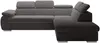 Vente-unique - FABIEN Sofa SamtStoff Grau - B 221 cm x H 76 cm x L 271 cm Bild 2