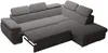 Vente-unique - FABIEN Sofa SamtStoff Grau - B 221 cm x H 76 cm x L 271 cm Bild 4