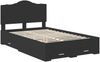vidaXL Bettrahmen mit Kopfteil Schwarz 135 x 190 cm Holzwerkstoff 3413613 Bild 4