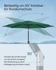 SONGMICS Terrassenschirm 300 cm, UV-Schutz UPF 50+, Sonnenschirm klappbar mit Kurbel, für Balkon, Pool, mit Ständer, grün Bild 4