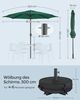 SONGMICS Terrassenschirm 300 cm, UV-Schutz UPF 50+, Sonnenschirm klappbar mit Kurbel, für Balkon, Pool, mit Ständer, grün Bild 5