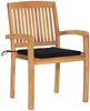 vidaXL Stapelbare Gartenstühle mit Kissen 8 Stk. Massivholz Teak 3073247 Bild 3