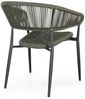 Gartenstuhl Adiagal aus Aluminium und Twist Rattan, modern skandinavisch, anthrazit grün, stapelbar Bild 4