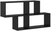 vidaXL Wandregal mit Regal Wandmontiert Schwarz Holzwerkstoff 869197 Bild 2