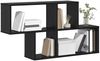 vidaXL Wandregal mit Regal Wandmontiert Schwarz Holzwerkstoff 869197 Bild 3