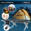 24Move Feldbett Feldbett, Gartenliege, Campingbett bis 180 kg, klappbar, zelten (schwarz, wasserabweisend, inkl. Seitentasche, 190 cm x 63 cm x 42 cm, inkl. Tragetasche für einfachen Transport) Bild 4