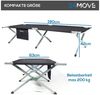 24Move Feldbett Feldbett, Gartenliege, Campingbett bis 180 kg, klappbar, zelten (schwarz, wasserabweisend, inkl. Seitentasche, 190 cm x 63 cm x 42 cm, inkl. Tragetasche für einfachen Transport) Bild 3