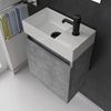 Alpenberger Badmöbel-Set Gäste WC Waschbecken mit Unterschrank - Badschrank Hängend, (Waschbeckenunterschrank mit Softclose, 2-tlg. Waschtisch Set Cement), Waschplätze für Kleine Bäder - Badschrank Hängend + Vormontiert Bild 3