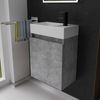 Alpenberger Badmöbel-Set Gäste WC Waschbecken mit Unterschrank - Badschrank Hängend, (Waschbeckenunterschrank mit Softclose, 2-tlg. Waschtisch Set Cement), Waschplätze für Kleine Bäder - Badschrank Hängend + Vormontiert Bild 2