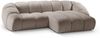 Micadoni Ecksofa Diana 3-Sitzer Rechts Strukturierter Samtstoff Dunkelbeige Bild 2