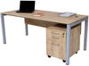 Schreibtisch Set Tetra,160 cm,Saphir Eiche Dekor/silber, inkl. Schreibtisch, Rollcontainer mit 3 Schüben, Aktenschrank Bild 2