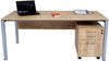 Schreibtisch Set Tetra,160 cm,Saphir Eiche Dekor/silber, inkl. Schreibtisch, Rollcontainer mit 3 Schüben, Aktenschrank Bild 3