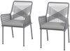 Stuhl 2er-Set 57x61x84 cm, Rattan dunkelgrau, gepolstert mit Armlehnen Bild 3