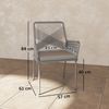 Stuhl 2er-Set 57x61x84 cm, Rattan dunkelgrau, gepolstert mit Armlehnen Bild 4