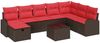 vidaXL Garten-Sofa-Set mit Kissen mit Speicher 9 pcs Braun Poly Rattan 3360475 Bild 2
