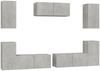 7-tlg. TV-Schrank-Set Betongrau Holzwerkstoff [3114305] Bild 2