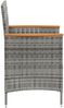 vidaXL Gartenmöbel Set 11-TLG. Schwarz Grau Rattan Kissen Gartentisch Stuhl Bild 5