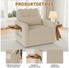FUROKOY Schlafsofa Daybett 2-in-1 Sofabett Einzelbett, Set 1 Teile, mit1 Kissen,1 Seitentasche,1 Getränkehalter,Ausziehbett,Chenille,Beige Bild 2