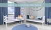 Kids Collective Etagenbett Hochbett 90x200 Etagenbett mit Rausfallschutz und Lattenrost, umbaubar in zwei Kinderbetten, aus Vollholz, in weiss, Funktionsbett Bild 4