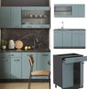 Singleküche R-Line Blau-Grau/Anthrazit 140 cm ohne Arbeitsplatte Vicco Bild 2