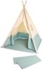 Pinolino 'Yuma' Tipi mit Fenster, Bodenmatte & Aufbewahrungsbeutel, Holz / Baumwolle / Polyester, Beige / Blau, 120 x 120 x 155 cm Bild 2