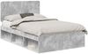 vidaXL Bettrahmen mit Kopfteil Beton 120 x 190 cm Massives Kiefernholz 3412518 Bild 2