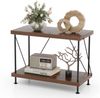 COSTWAY Bücherregal, Standregal stehend, Holz mit Metallrahmen, 60x29,5x45cm Bild 2