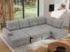 Ecksofa, Wohnzimmer U Couch, Polstersofa mit Bettkasten - MADRITO U - Hellgrau Velorus - Rechts Bild 3