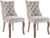 Esszimmerstuhl 2er-Set mit Samtbezug, diamantförmigen Knopfdetails, ergonomischer Rückenlehne und massiven Gummiholzbeinen, hellbeige Bild 3