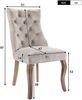 Esszimmerstuhl 2er-Set mit Samtbezug, diamantförmigen Knopfdetails, ergonomischer Rückenlehne und massiven Gummiholzbeinen, hellbeige Bild 4