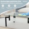 COSTWAY Couchtisch, mit gehärtetem Glas Tischplatte, Metallbeine, 100x60x43cm Bild 3