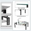 COSTWAY Couchtisch, mit gehärtetem Glas Tischplatte, Metallbeine, 100x60x43cm Bild 2