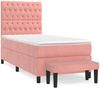 vidaXL Boxspringbett mit Matratze Rosa 90x190 cm Samt 3138000 Bild 2