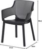 2X Gartenstühle Easy Terrassenstühle mit Armlehnen und Sitzkissen - Balkonstühle bequem 80cm Gartenstuhl in Anthrazit stapelbar wetterfest Garten, Terrasse & Balkon Bild 3