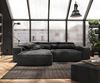 Delife 'Sirpio XL' Ecksofa mit variabler Recamiere, 270x170 cm, Schwarz, Mikrofaser, mit Hocker Bild 2
