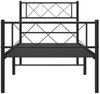 vidaXL Bettgestell mit Kopf- und Fußteil, Metall, Schwarz, 107x203 cm Bild 4