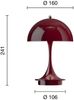 Panthella 160 tragbare Tischleuchte Opak Burgundy Bild 3
