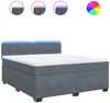 vidaXL Boxspringbett mit Matratze Dunkelgrau 180x200 cm Samt 3288679 Bild 2