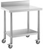 Royal Catering Arbeitstisch 60 x 80 cm Rollbarer Edelstahltisch Aufkantung Gastrotisch 135 kg, verschiedene Größen Bild 4
