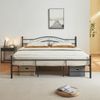 en.casa 'Florenz' Metallbett, Doppelbett 180x200 cm, Schwarz, mit Lattenrost Bild 2