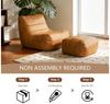HAUSS SPOLE Loungesessel mit Hocker,Einsitzer Wohnzimmer Relaxsofa geformte Oberfläche,Braun (Relaxsessel mit separatem Hocker für ergonomisches Sitzen und flexible Entspannungsnutzung im Innenbereich) Bild 4