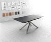 Esstisch Edge 180-220x100cm Keramik Laminam®Nero Greco Anthrazit Kreuzgestell Rechteck Edelstahl ausziehbar Bild 2