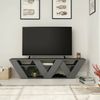 Dmora Fernsehschrank Arcobaleno, Ständer für Wohnzimmerfernseher, Niedriges Wohnzimmer-Sideboard, TV-Ständerbasis, 158x30h40 cm, Anthrazit Bild 2