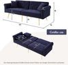 Sofa 2-Sitzer mit verstellbarer Doppel-Rückenlehne, Samt (Antique Blue), Schlaffläche 147x85 cm, vergoldete Metalllfüße Bild 3