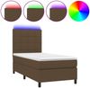 vidaXL Boxspringbett mit Matratze & LED Dunkelbraun 90x190 cm Stoff 3134840 Bild 2