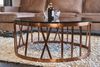 KAWOLA Couchtisch MELLA Tisch Glas Gestell rosé gold 43 x 100 x 100 cm Bild 2